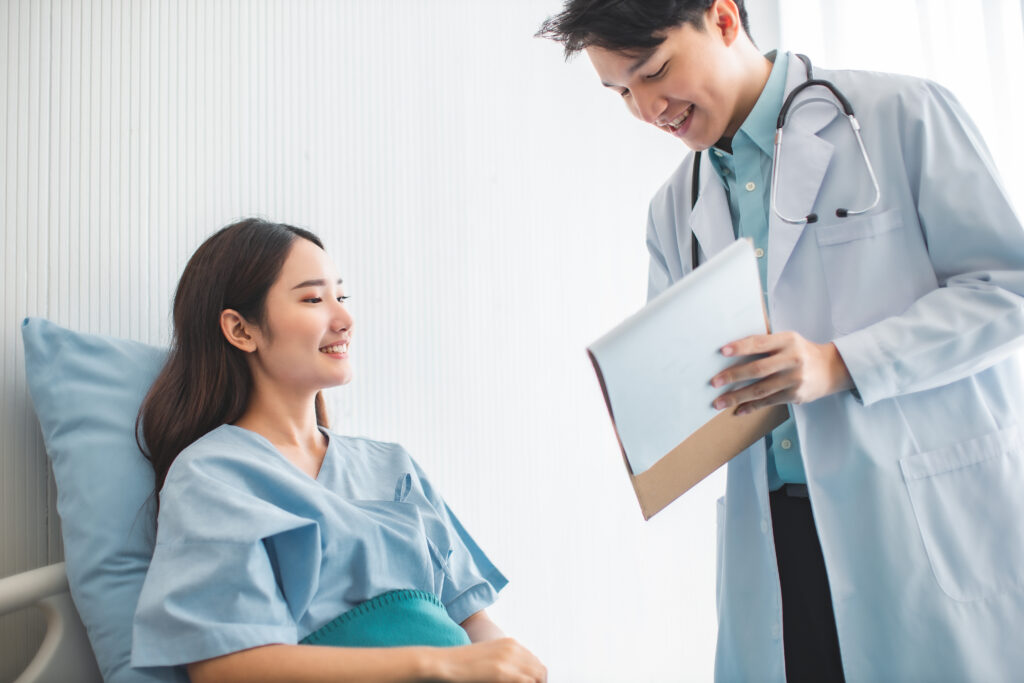 Medicine and health care concept. Asian doctor is taking care